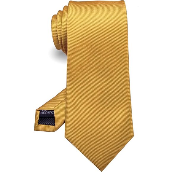 🆕Men Gold Solid Tie Formal Soft and Comfortable to Wear Necktie - Picture 1 of 5